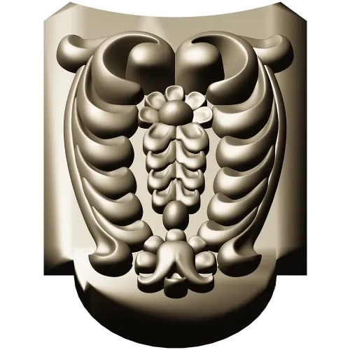 Florentine Acanthus Cartouche - STL 3D Model for CNC