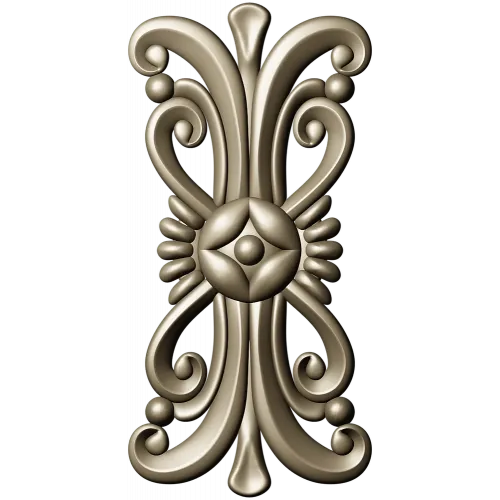 Картуш с розеткой - вертикальный декоративный элемент (stl модель)