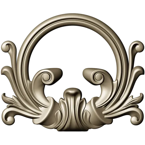 Rococo Acanthus Cartouche 3D STL for CNC