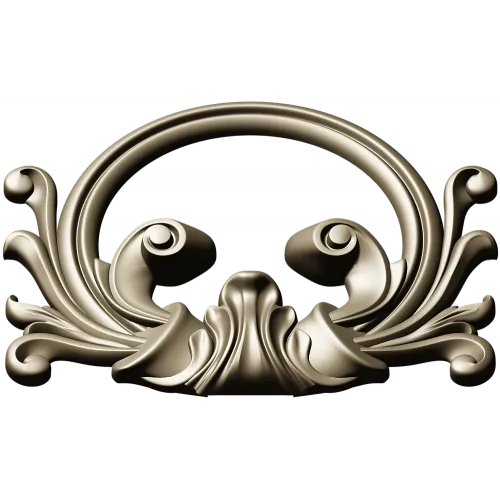 Rococo Acanthus Cartouche 3D STL for CNC