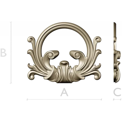 Rococo Acanthus Cartouche 3D STL for CNC