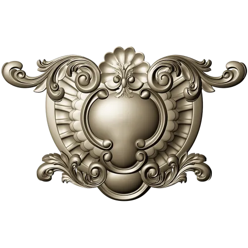 Rococo Cartouche STL for CNC Router - Ornamental Central Panel
