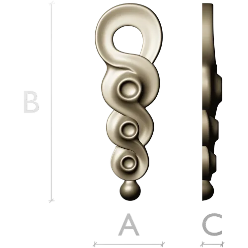 S-Rosette Vertical Applique STL