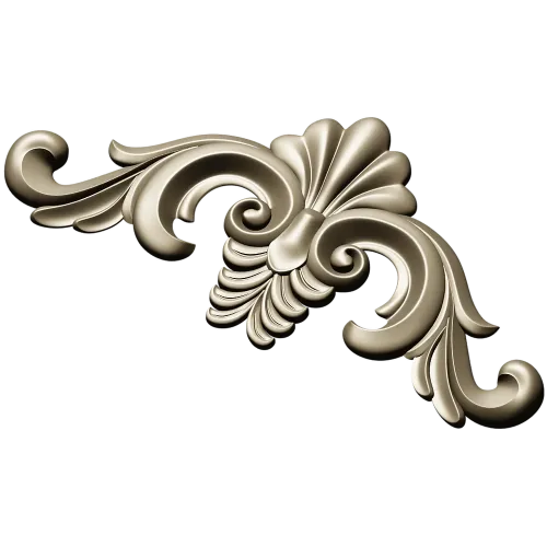 Acanthus Shell Cartouche - STL 3D model for CNC relief milling