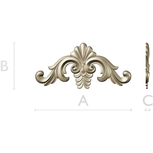 Acanthus Shell Cartouche - STL 3D model for CNC relief milling