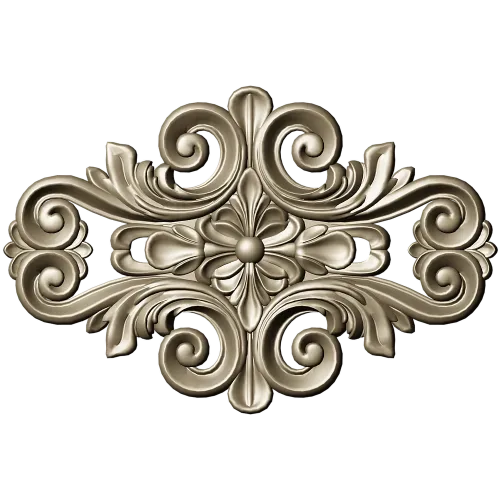 Rococo Floral Cartouche STL 3D Model for CNC