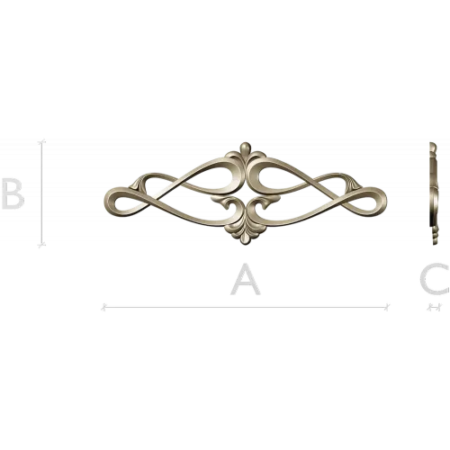 Rococo Scroll Applique STL for CNC