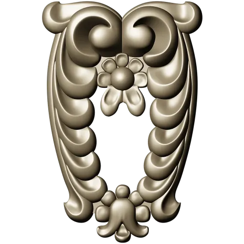 Laurel Crest Cartouche - STL 3D Model for CNC