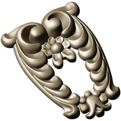 Laurel Crest Cartouche - STL 3D Model for CNC