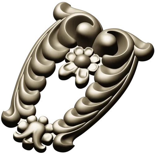 Laurel Crest Cartouche - STL 3D Model for CNC