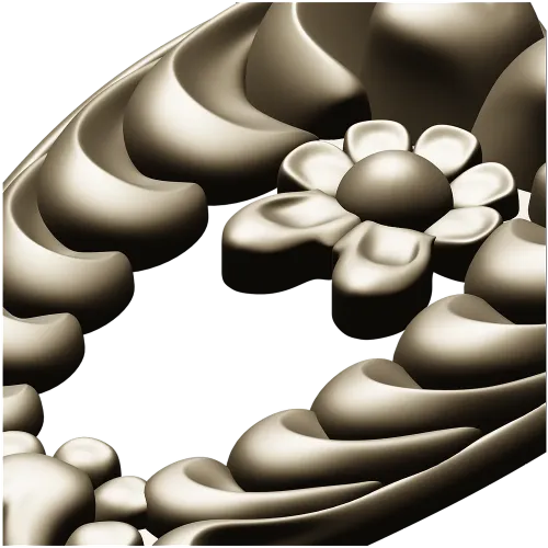 Laurel Crest Cartouche - STL 3D Model for CNC