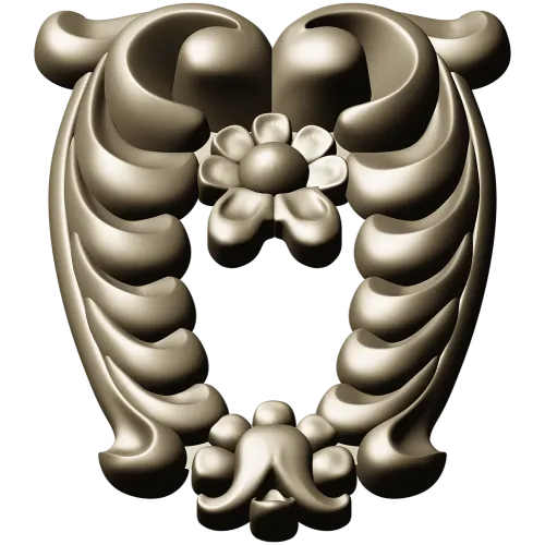Laurel Crest Cartouche - STL 3D Model for CNC