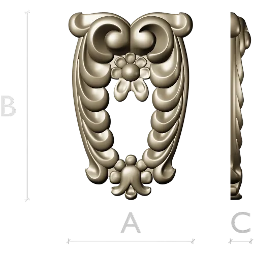 Laurel Crest Cartouche - STL 3D Model for CNC