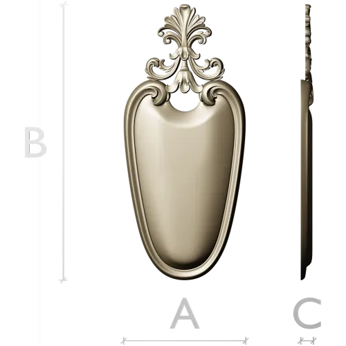 Rococo Shield Cartouche STL 3D Model for CNC