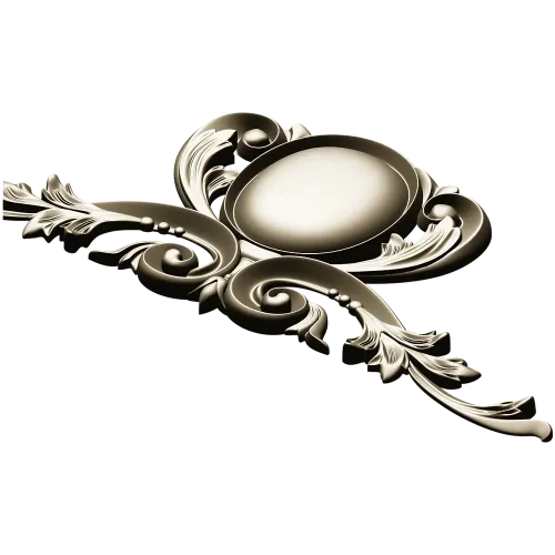 Baroque Oval Cartouche - 3D STL Model for CNC Relief
