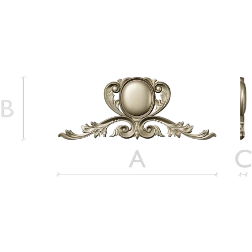 Baroque Oval Cartouche - 3D STL Model for CNC Relief
