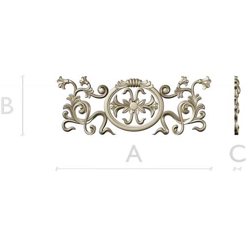 Рельефная классическая розетка-виньетка STL для ЧПУ