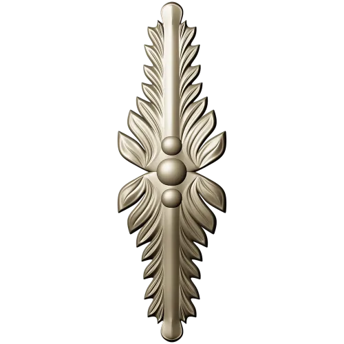 Vertical Acanthus Applique - STL 3D model for CNC