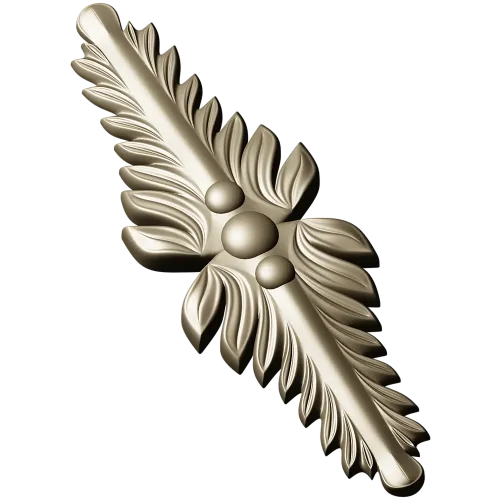 Vertical Acanthus Applique - STL 3D model for CNC