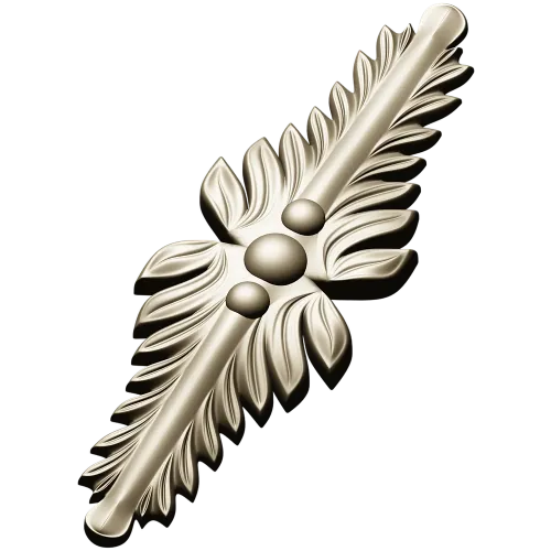 Vertical Acanthus Applique - STL 3D model for CNC