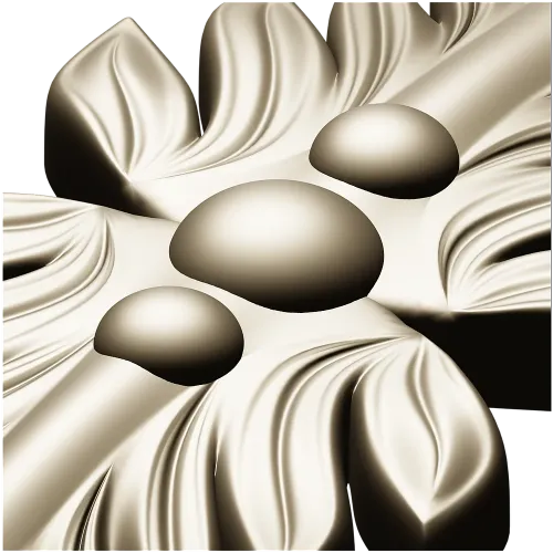 Vertical Acanthus Applique - STL 3D model for CNC