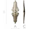 Vertical Acanthus Applique - STL 3D model for CNC