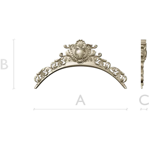 Baroque Acanthus Crest STL for CNC