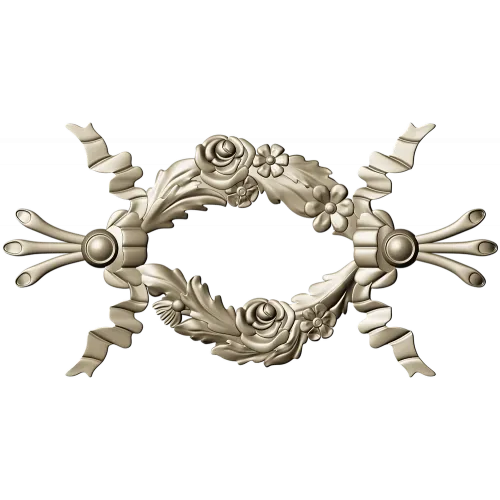 Floral Ribbon Cartouche STL for CNC