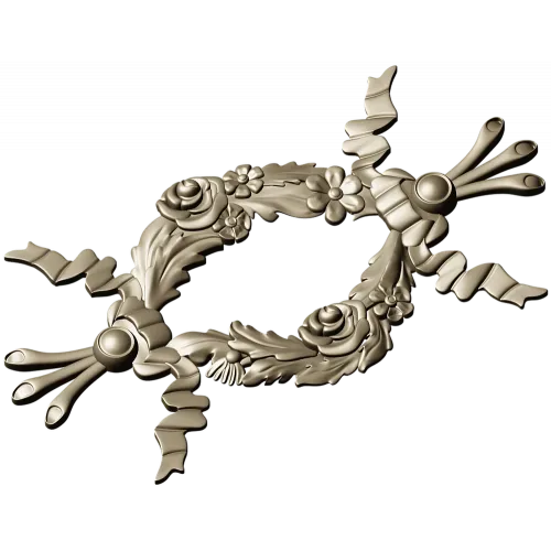 Floral Ribbon Cartouche STL for CNC