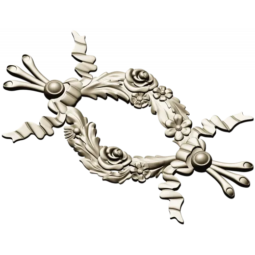Floral Ribbon Cartouche STL for CNC