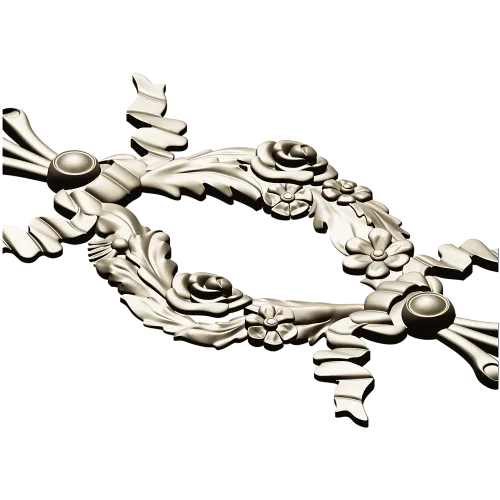 Floral Ribbon Cartouche STL for CNC