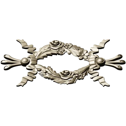 Floral Ribbon Cartouche STL for CNC