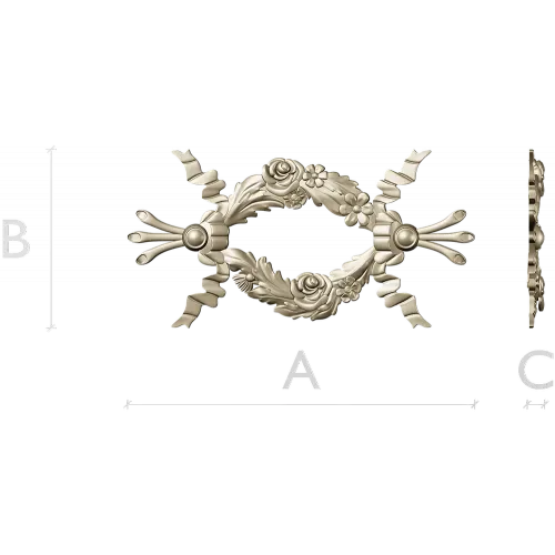 Floral Ribbon Cartouche STL for CNC