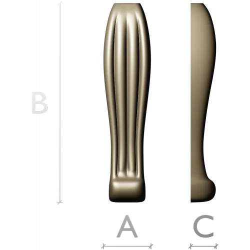 Флейтованная мебельная ножка - 3D STL модель для ЧПУ