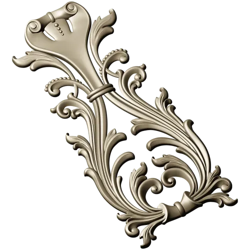 Regal Acanthus Cartouche - STL 3D model for CNC