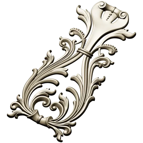 Regal Acanthus Cartouche - STL 3D model for CNC