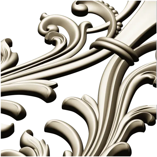 Regal Acanthus Cartouche - STL 3D model for CNC