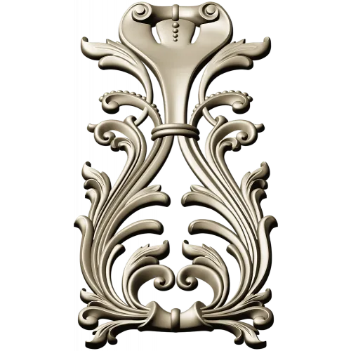 Regal Acanthus Cartouche - STL 3D model for CNC