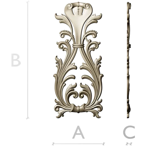 Regal Acanthus Cartouche - STL 3D model for CNC