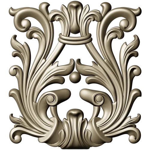 Rococo Acanthus Cartouche STL for CNC
