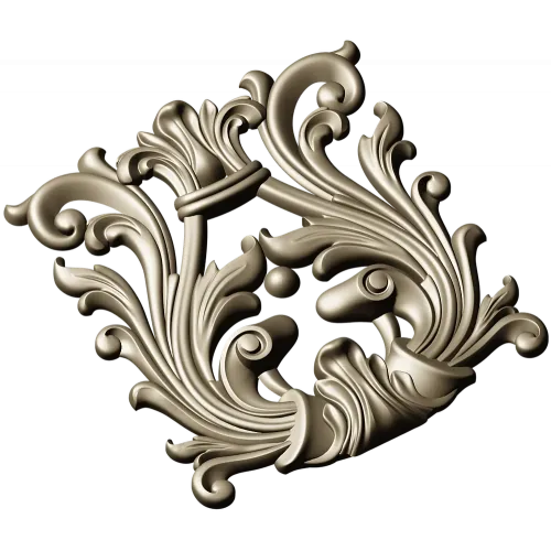 Rococo Acanthus Cartouche STL for CNC