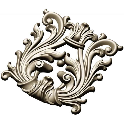 Rococo Acanthus Cartouche STL for CNC