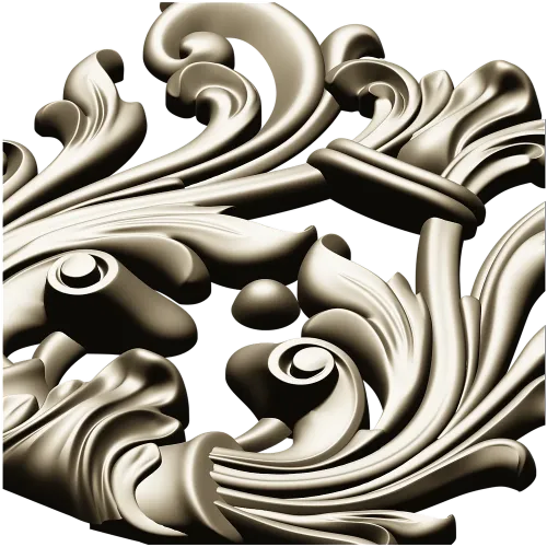 Rococo Acanthus Cartouche STL for CNC