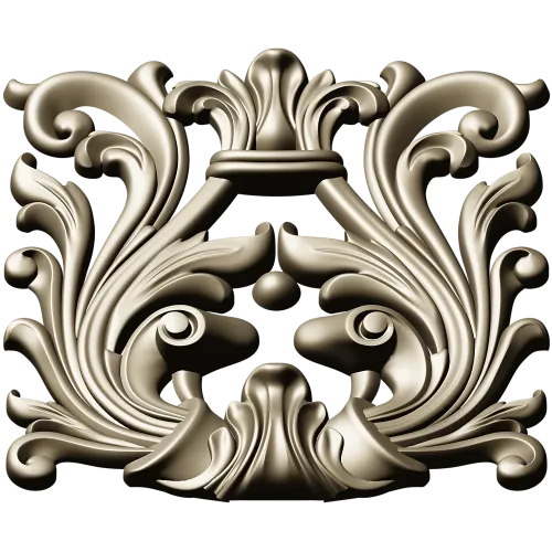 Rococo Acanthus Cartouche STL for CNC