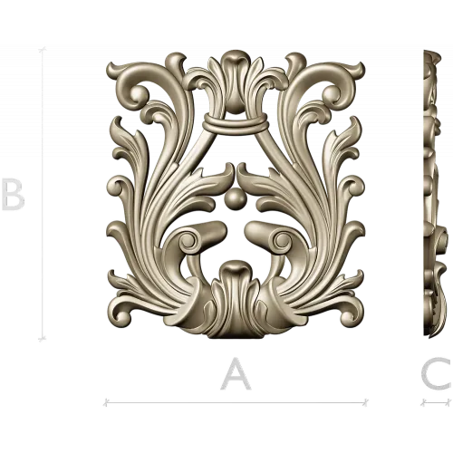 Rococo Acanthus Cartouche STL for CNC