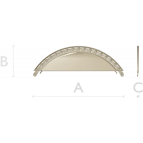 Semi-Circular Acanthus Pediment STL 3D Model