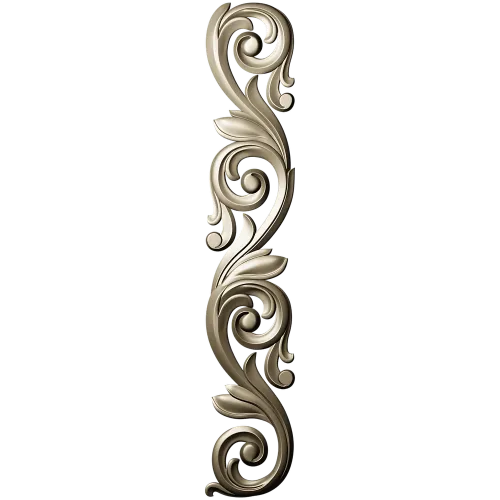 Acanthus Scroll STL 3D Model for CNC - Vertical Decorative Applique