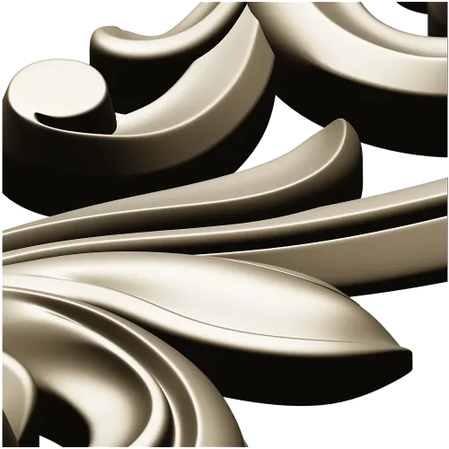Acanthus Scroll STL 3D Model for CNC - Vertical Decorative Applique
