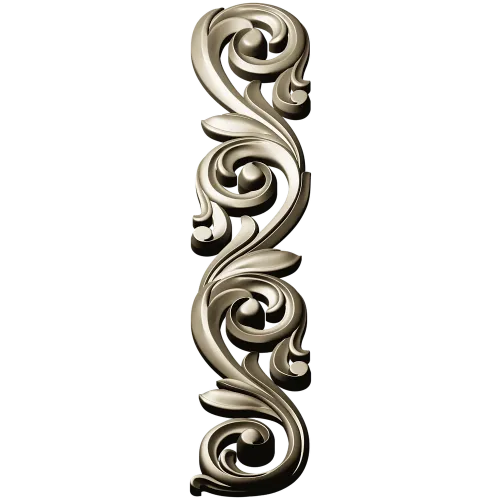 Acanthus Scroll STL 3D Model for CNC - Vertical Decorative Applique