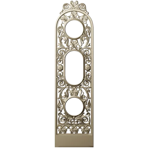 Ornate Vertical Panel STL - Decorative 3D Model for CNC